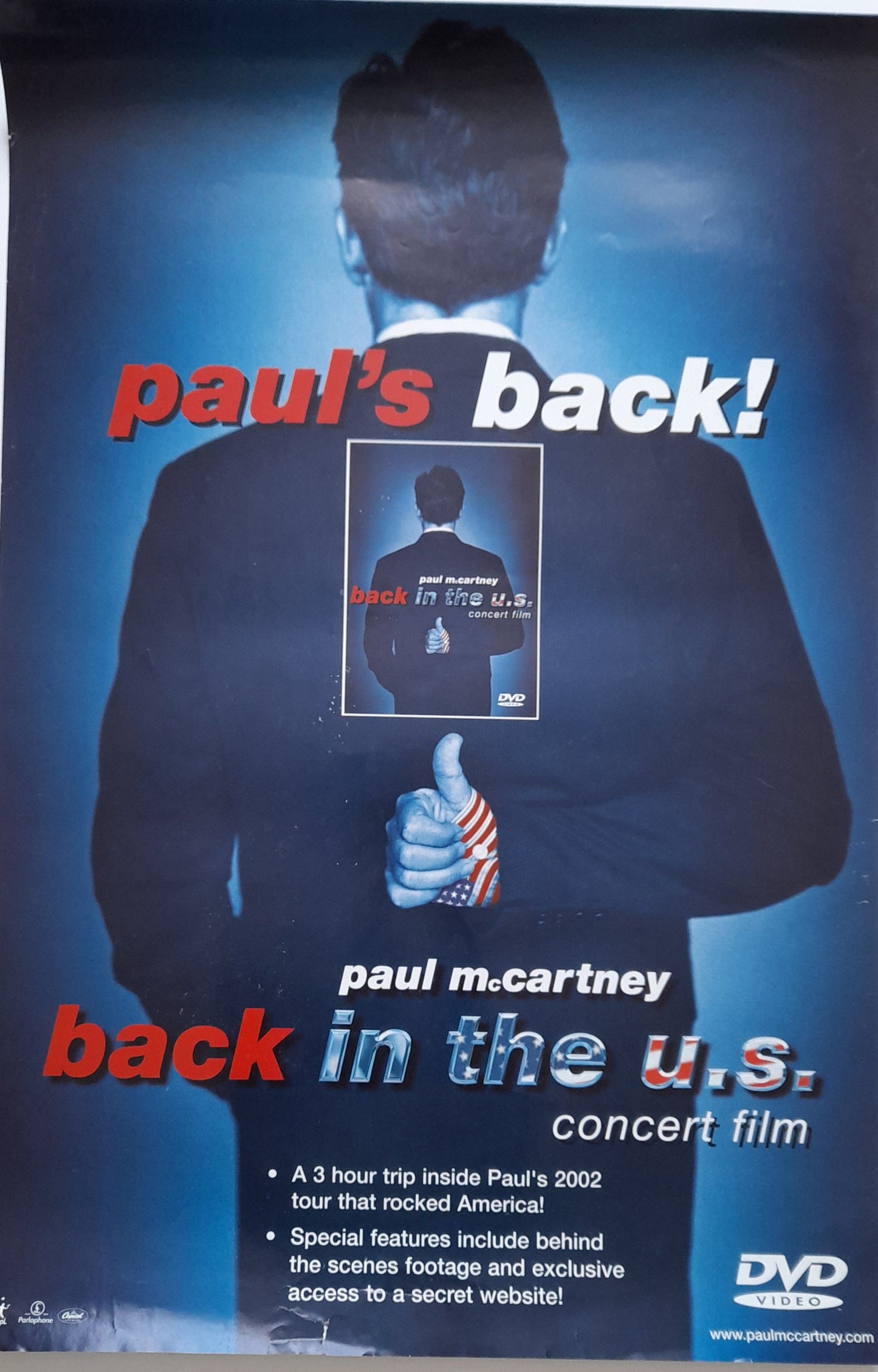Paul McCartney Back in the US Concert Film DVD Promotional Poster - Music Poster Shop