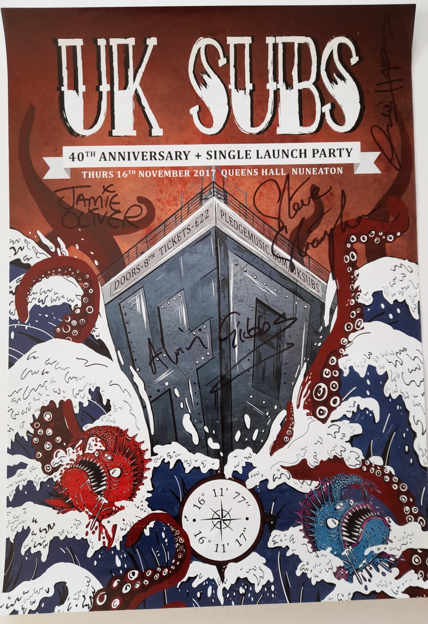 UK Subs 40th Anniversary + Single Launch Party Poster 2017 Nuneaton - Music Poster Shop