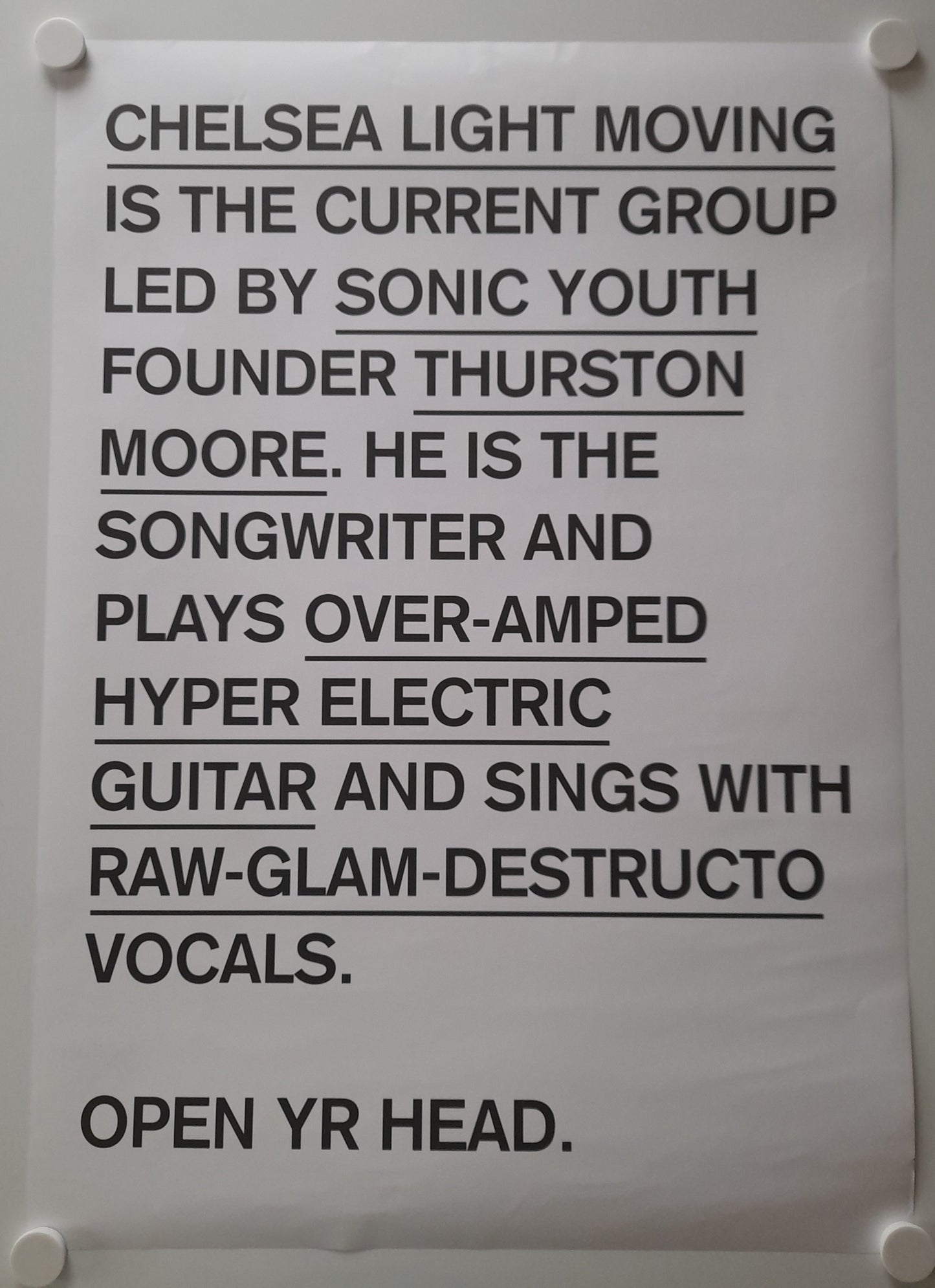 Chelsea Light Moving - Debut Album Promo Poster - Music Poster Shop