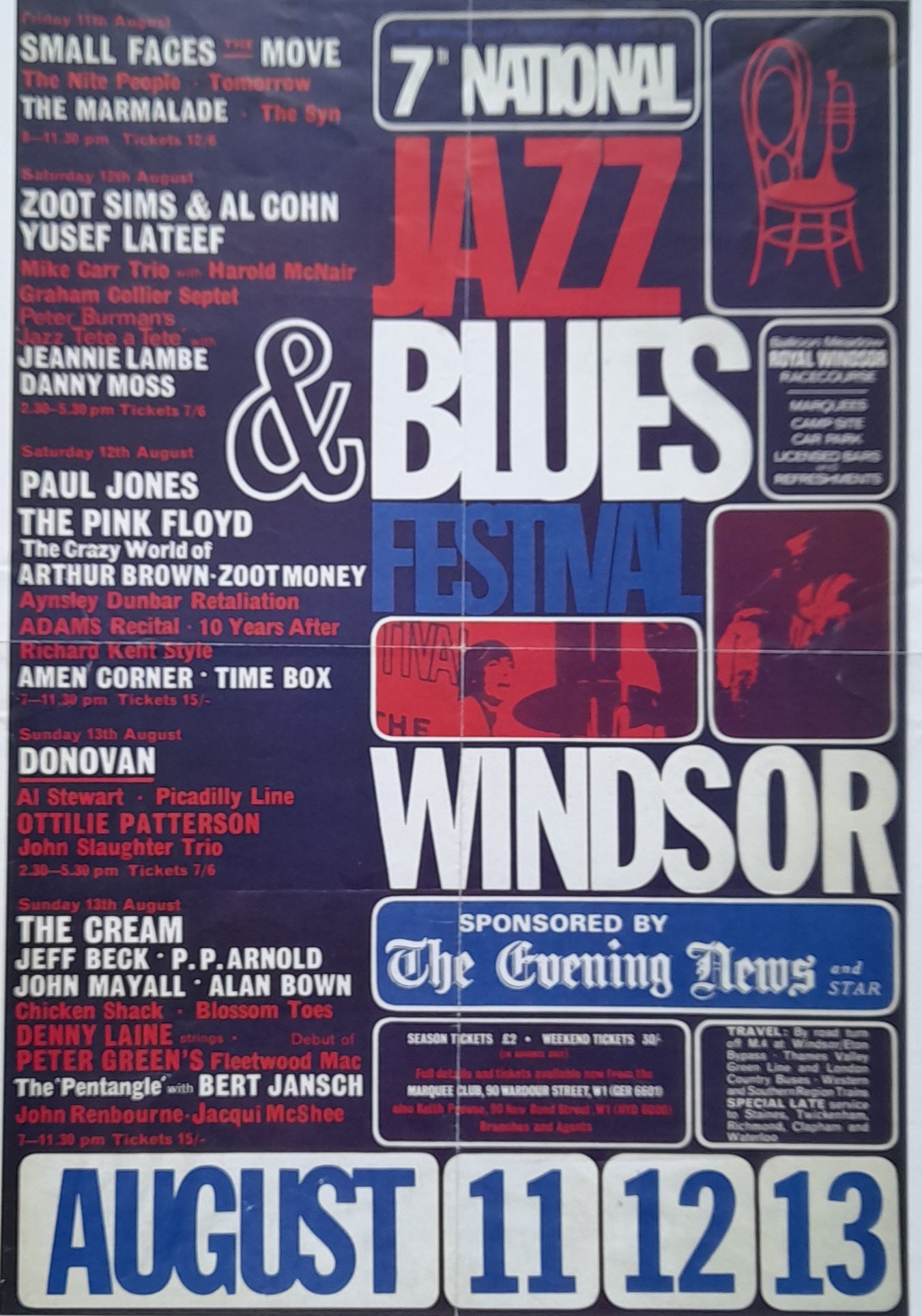 David Bowie is Ziggy Stardust Live at the Rainbow /7th National Jazz Blues Festival Double Sided Poster - Music Poster Shop