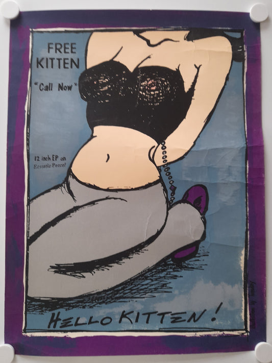 Free Kitten - A rare original Call now Promo Poster - Music Poster Shop