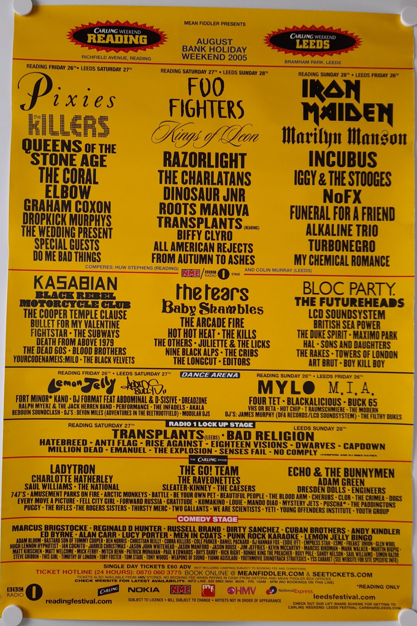 Festival Poster Pixies, Foo Fighters, Iron Maiden Plus - Music Poster Shop