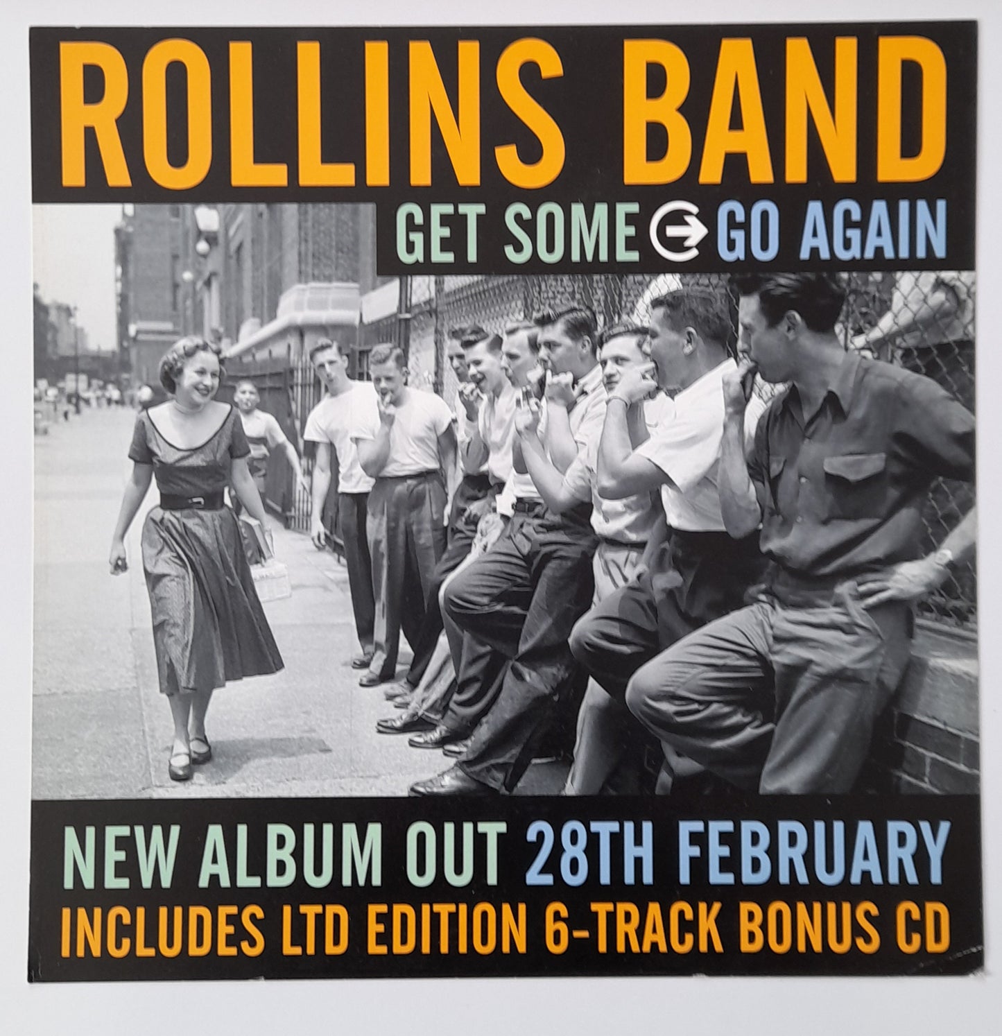 Rollins Band - Get Some Go Again - Window Promo Card