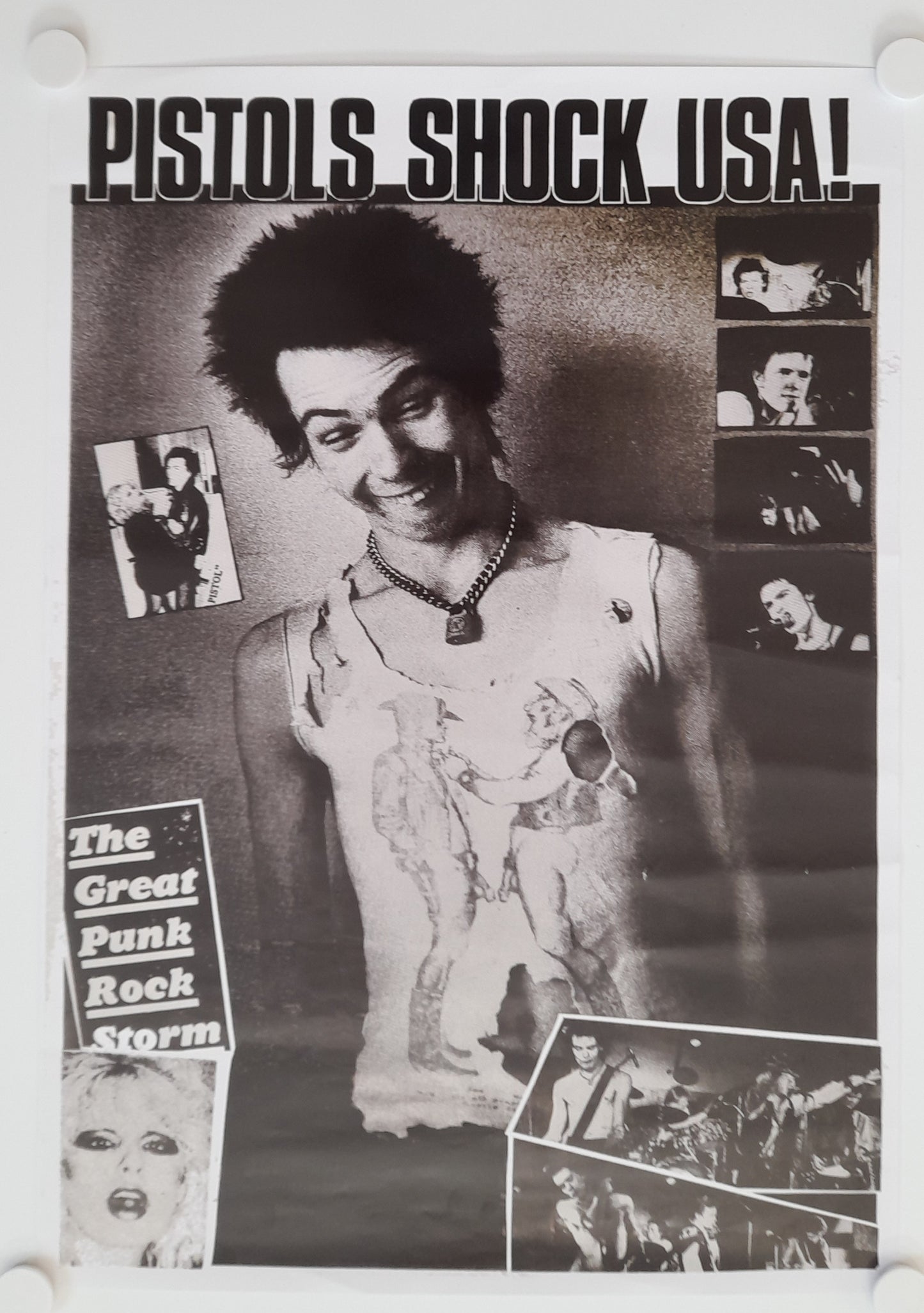 Sex Pistols - Pistols Shock USA! - Repro Poster - Music Poster Shop