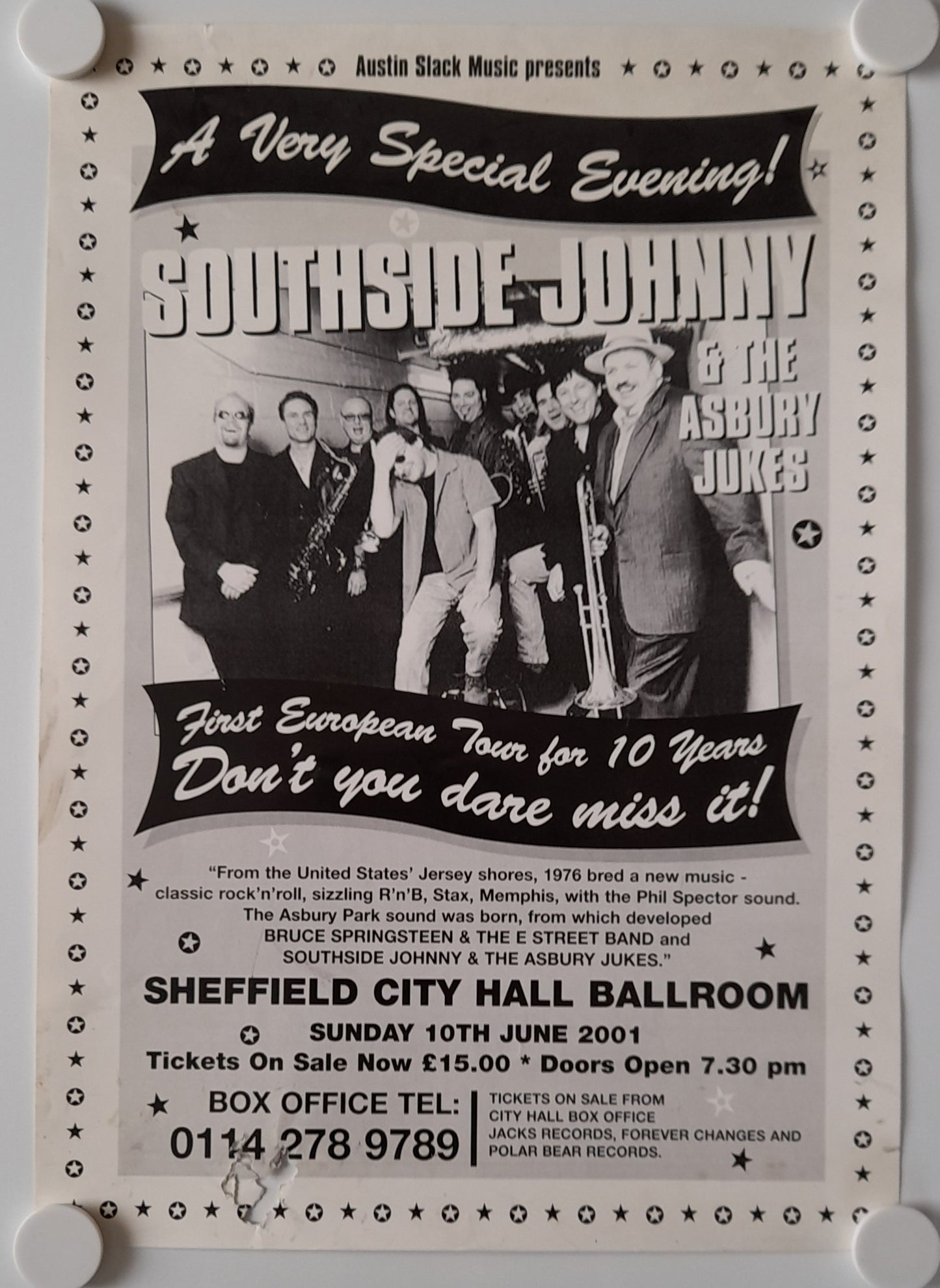Southside Johnny Poster 2001