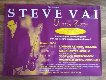 Steve Vai - The Ultra Zone Tour Poster, March 2000 - Music Poster Shop