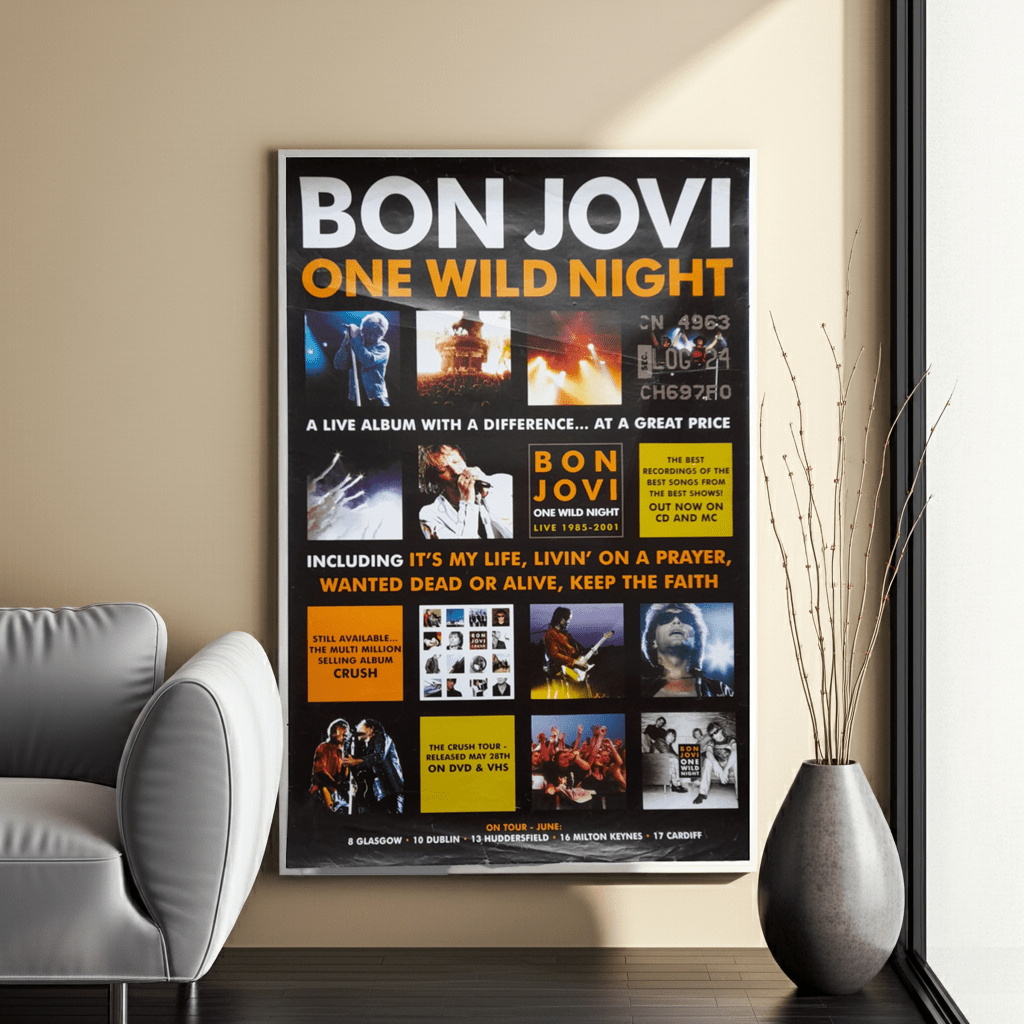 Bon Jovi One Wild Night Live Album Promotional Poster - Music Poster Shop