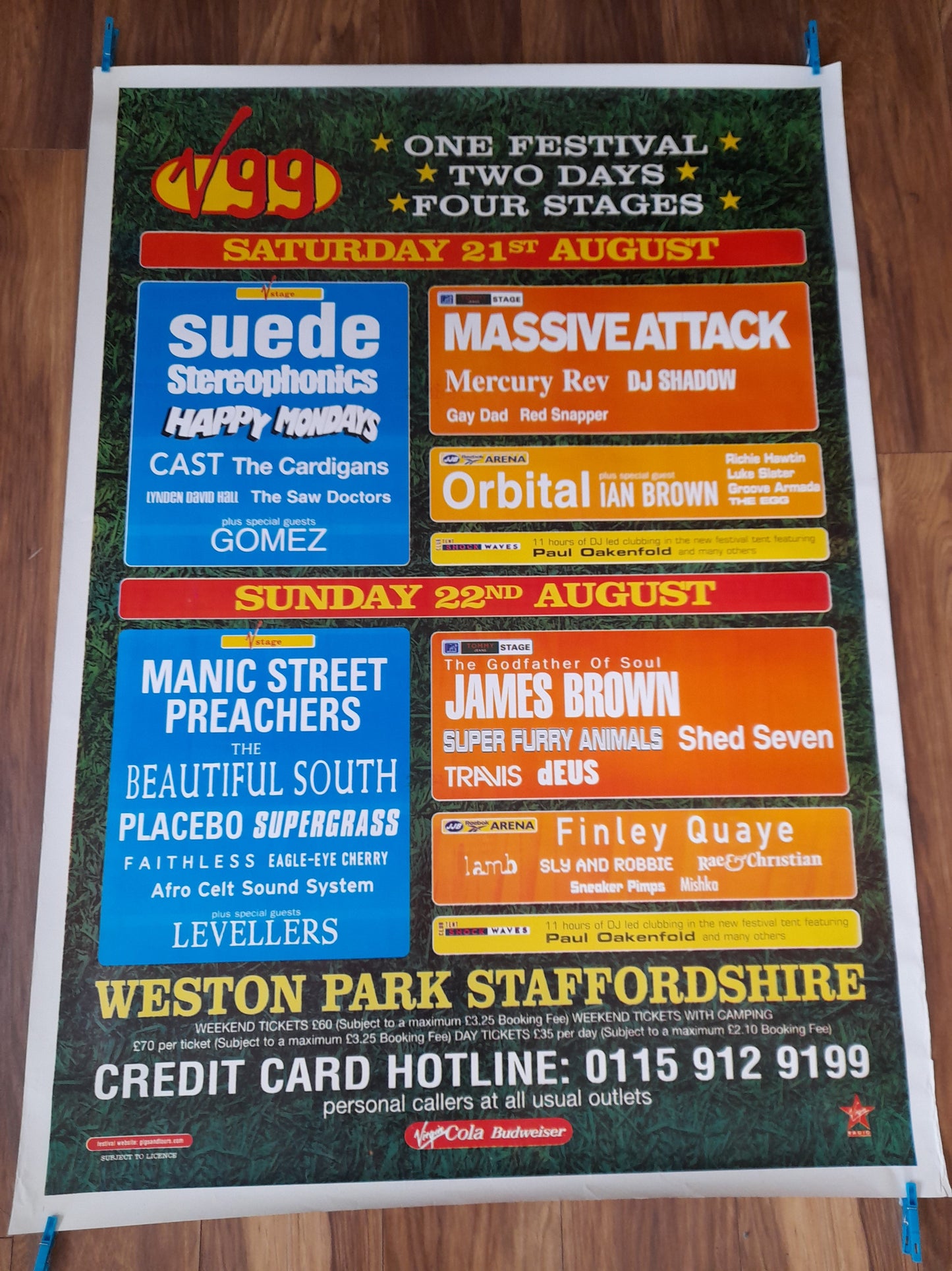 Manic Street Preachers, James Brown - V99 Festival Poster - Music Poster Shop