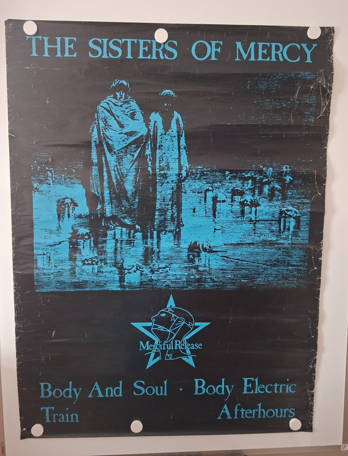 Rare Sisters of Mercy Original Body and Soul Record Shop Promo Poster