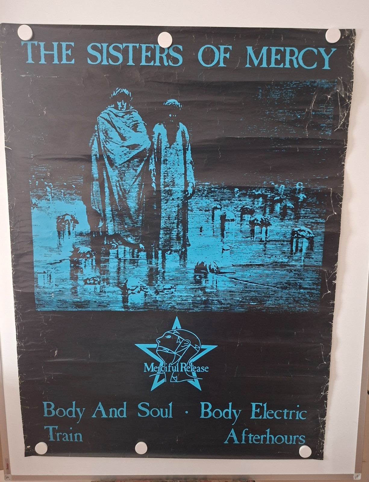 Rare Sisters of Mercy Original Body and Soul Record Shop Promo Poster