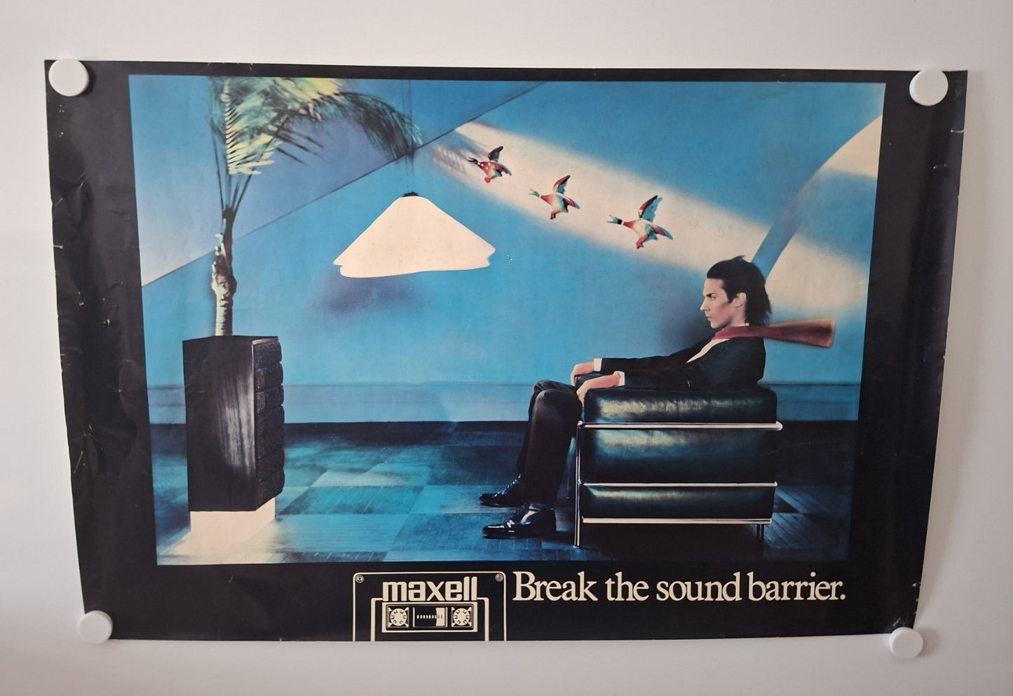 Peter Murphy Bauhaus Maxell Tapes Break The Sound Barrier Rare Punk Poster