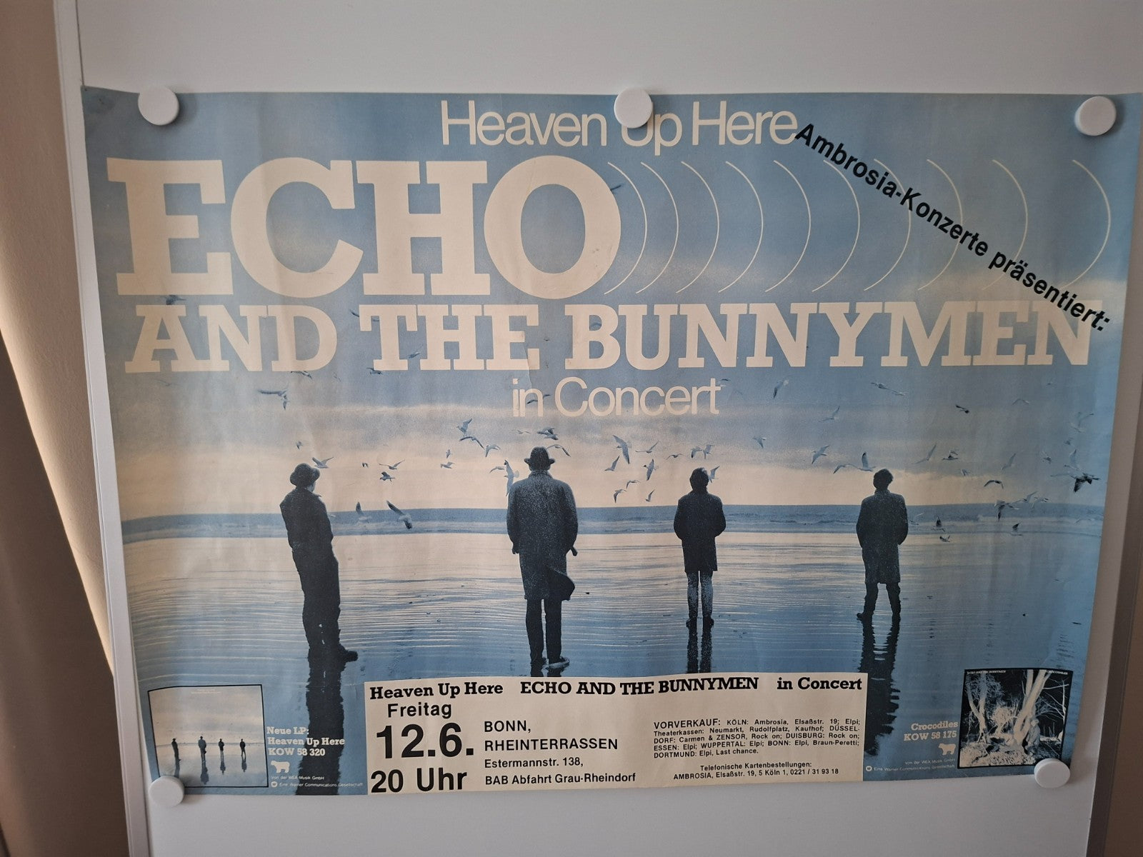 Echo and the Bunnymen Heaven Up Here rare original German concert Poster