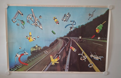 Pink Floyd All Roads Lead to Knebworth Original Poster 1975