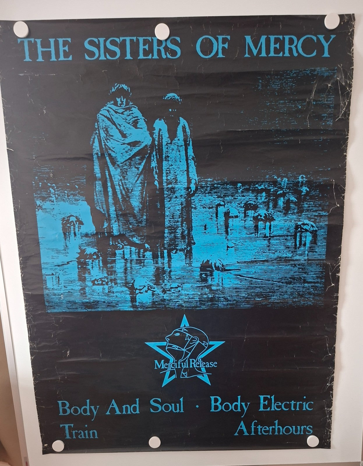 Rare Sisters of Mercy Original Body and Soul Record Shop Promo Poster
