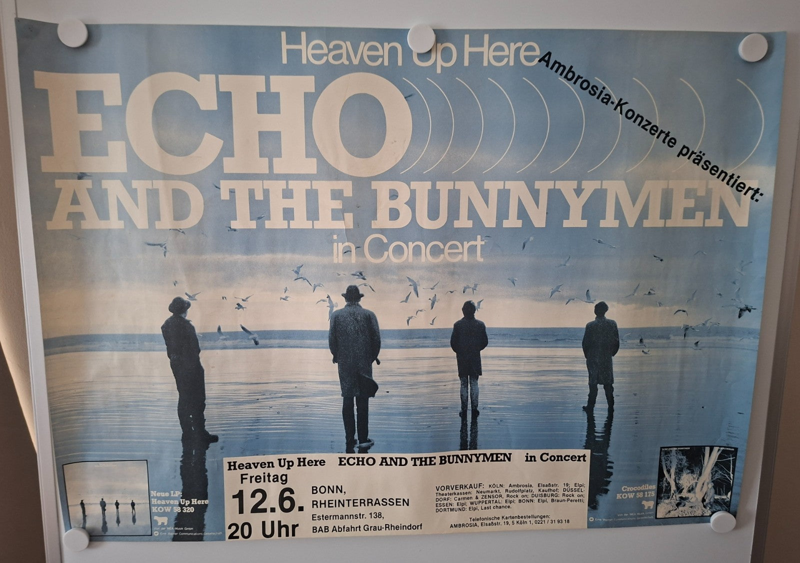 Echo and the Bunnymen Heaven Up Here rare original German concert Poster