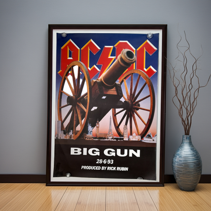 AC/DC Big Gun Poster 1993 - Music Poster Shop