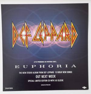 Def Leppard - Euphoria -  Window Promo Card