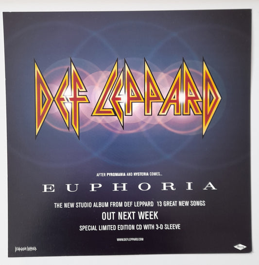 Def Leppard - Euphoria -  Window Promo Card