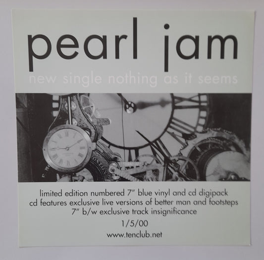 Pearl Jam - Nothing As It Seems - Window Promo Card